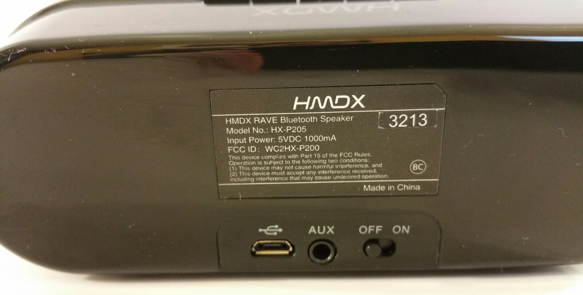 HMDX RAVE Bluetooth Speaker Grey