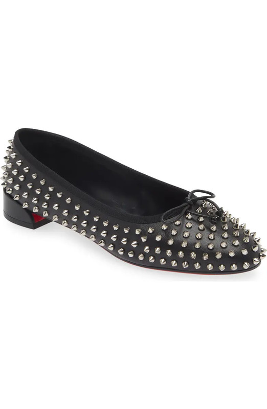 100%AUTH NEW WOMEN LOUBOUTIN SWEETIE JANE SPIKE FLAT BALLET/BALLERINA FLATS US 9
