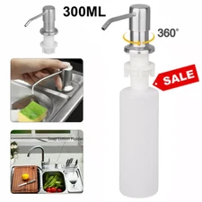 Soap Dispenser Stainless Steel for Kitchen Sink Brushed Nickel 300ML Bottle Tube
