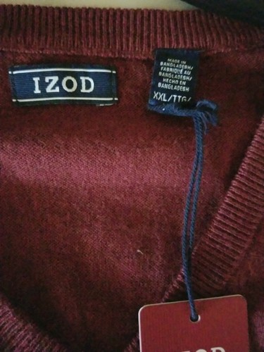 IZOD Red Dahli Fieldhouse Sweater Vest NEW XXL Large NWT $50 Cotton/Acrylic/Wool - Picture 5 of 5