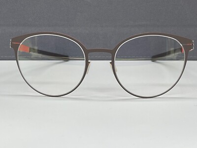 ic! Berlin Brille Damen rund grau rot matt Panto Sibylle A. NP499  XL