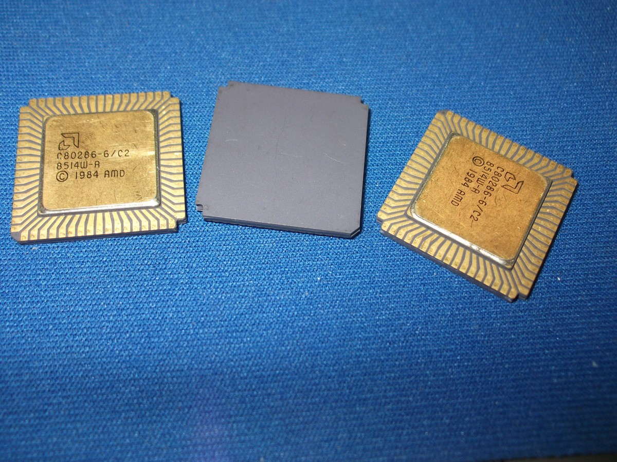 C80286-6/C2 AMD Vintage Rare CPU Gold 68-PIN LCC New! 80286