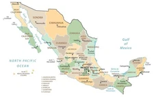 Mexico States Province Map GLOSSY POSTER PICTURE PHOTO PRINT BANNER 13551