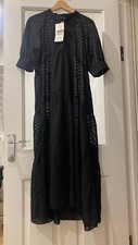 Zara Black Tiered Maxi Dress With Long Black Slip UK Size Small BNWT RRP 50