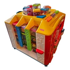Vintage Fisher-Price Incrediblock Activity Center Cube with 44 Peek A Blocks