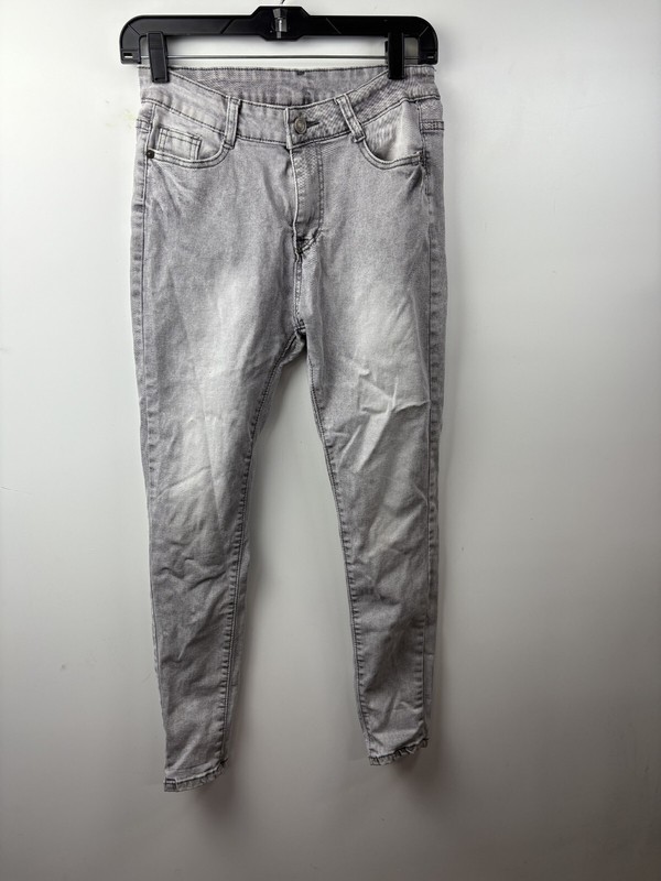 Surprise Jeans Women Sz 11 Gray Denim Cotton Casual Skinny Leg Stretch Mid Rise