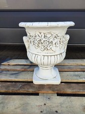 massive Steinfigur 49cm Amphore Vase Bodenvase Pflanztopf frostsicher Gartendeko