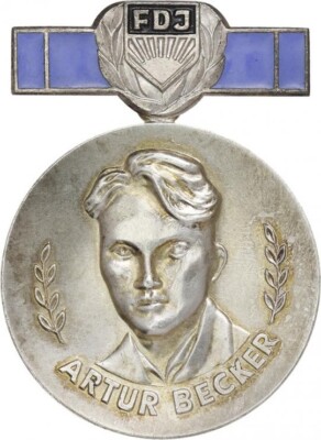 GDR B.2358a Artur Becker Medal of FDJ Silver