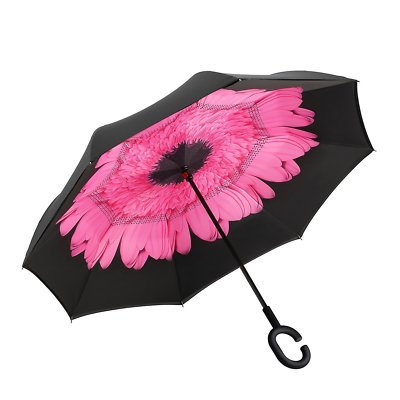 Reverse Folding Inverted Umbrella - Double Layer,Windproof, UV Proof, Inside Out