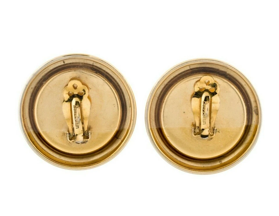 Pendientes Ben Amón Moneda Plata Chapado en Oro Clip-On Declaración Foto 3 de 4