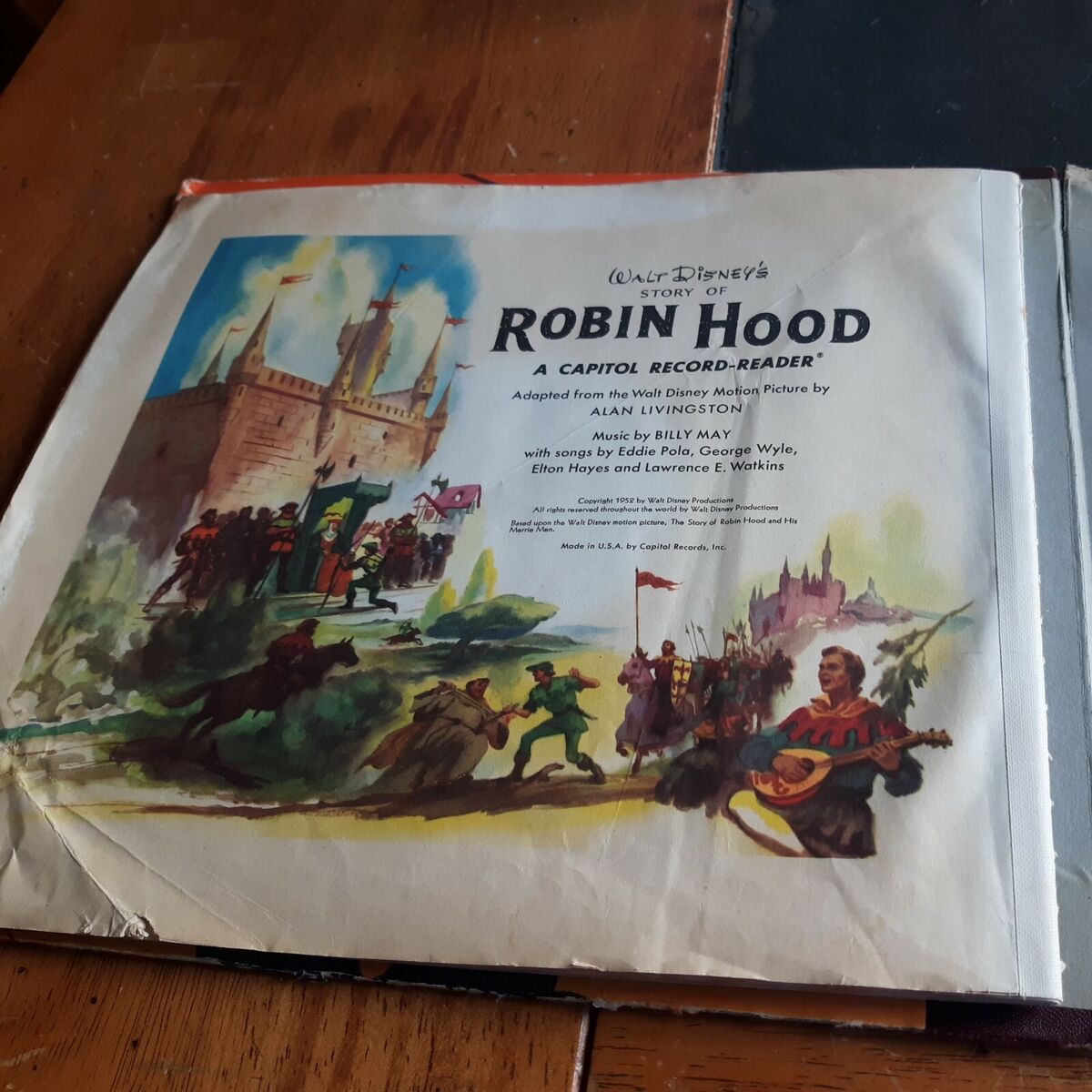 Robin Hood walt Disney's Story Of 7' Vinyl Record /