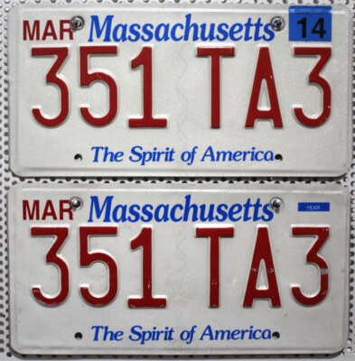 Massachusetts USA Nummernschilder PAAR US Kennzeichen License Plates Pair [TA3]