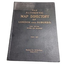 Authentic Map Directory of London and Suburbs Third Vintage Hardback Book