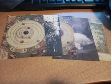 5X SHEETS NOSTALGIC/VINTAGE FOR SCRAPBOOKING/JOURNALS  +/- 13X9 CM (VIN1044)