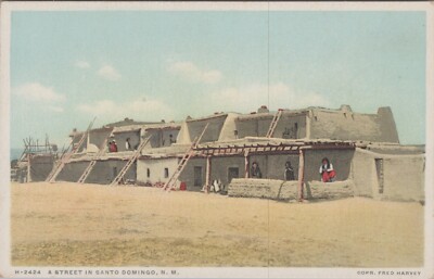 Fred Harvey A Street in Santo Domingo, New Mexico NM c1920s PC 8597.7 MR ALE