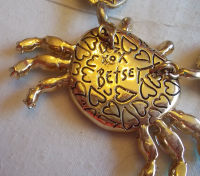 Collier Lariat Betsey Johnson 'Crabby Couture' - Étoiles De Mer, Cristaux Et Pompons - Longueur Réglable 40 Pouces, Neuf Avec étiquettes