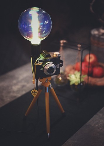Vintage Lampe Dimmbar. Kamera Upcycling. The Beatles Yellow Submarine. - Bild 8 von 14