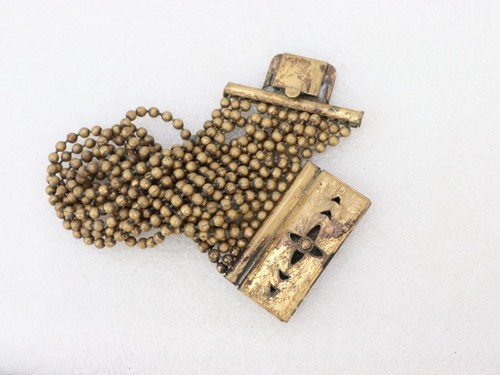 Vintage Unsigned Miriam Haskell Antique Tone Brass Chain Bracelet Victorian Deco - Picture 16 of 16