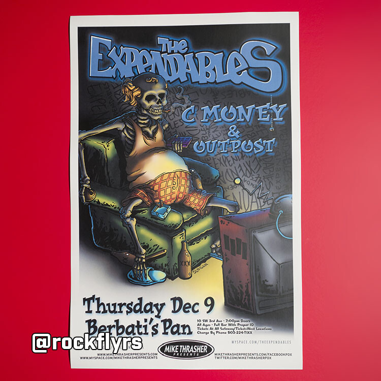 EXPENDABLES 2010 Concert Promo 11x17 Street Poster. Portland Oregon