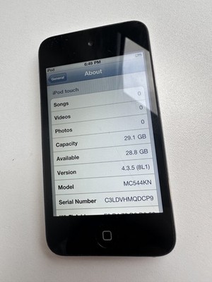 iOS 4.3.5. Apple A1367 iPod Touch 4. Generation 4th Gen Schwarz 32GB RARE