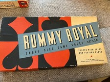 Vintage 1930s Rummy Royal Table Size Game Sheet 30" x 30" in Original Box
