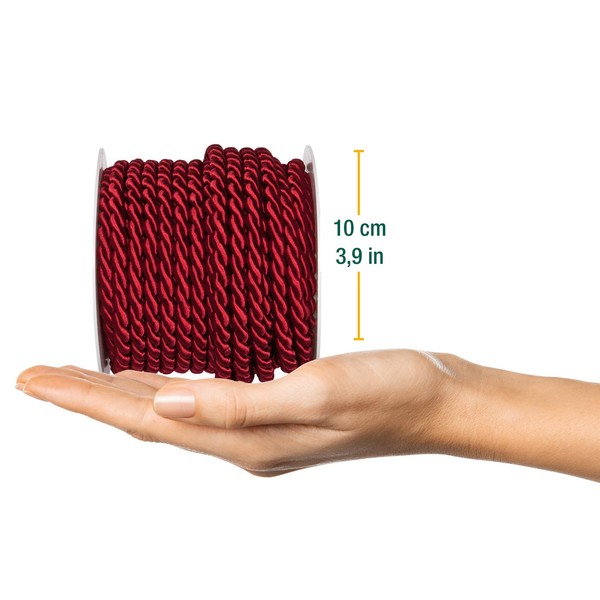 Halbach Premium SeidenbäNder Kordel Weinrot 6Mm X 10M Made In Germany ÖKo-Tex-image