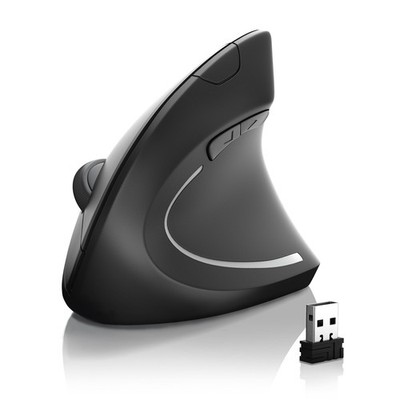 CSL - Kabellose Vertikale Ergonomische USB Maus, Bluetooth + 2,4 Ghz Kabellose... 