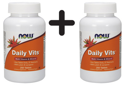 2 x NOW Foods Daily Vits - 250 tabs (139,90 EUR/kg)