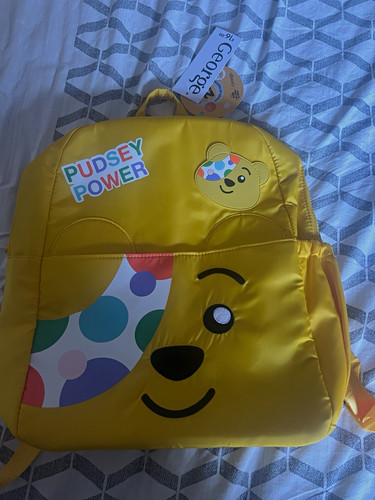 George Pudsey Bear Children in Need Yellow Small Polyester Zip Backpack