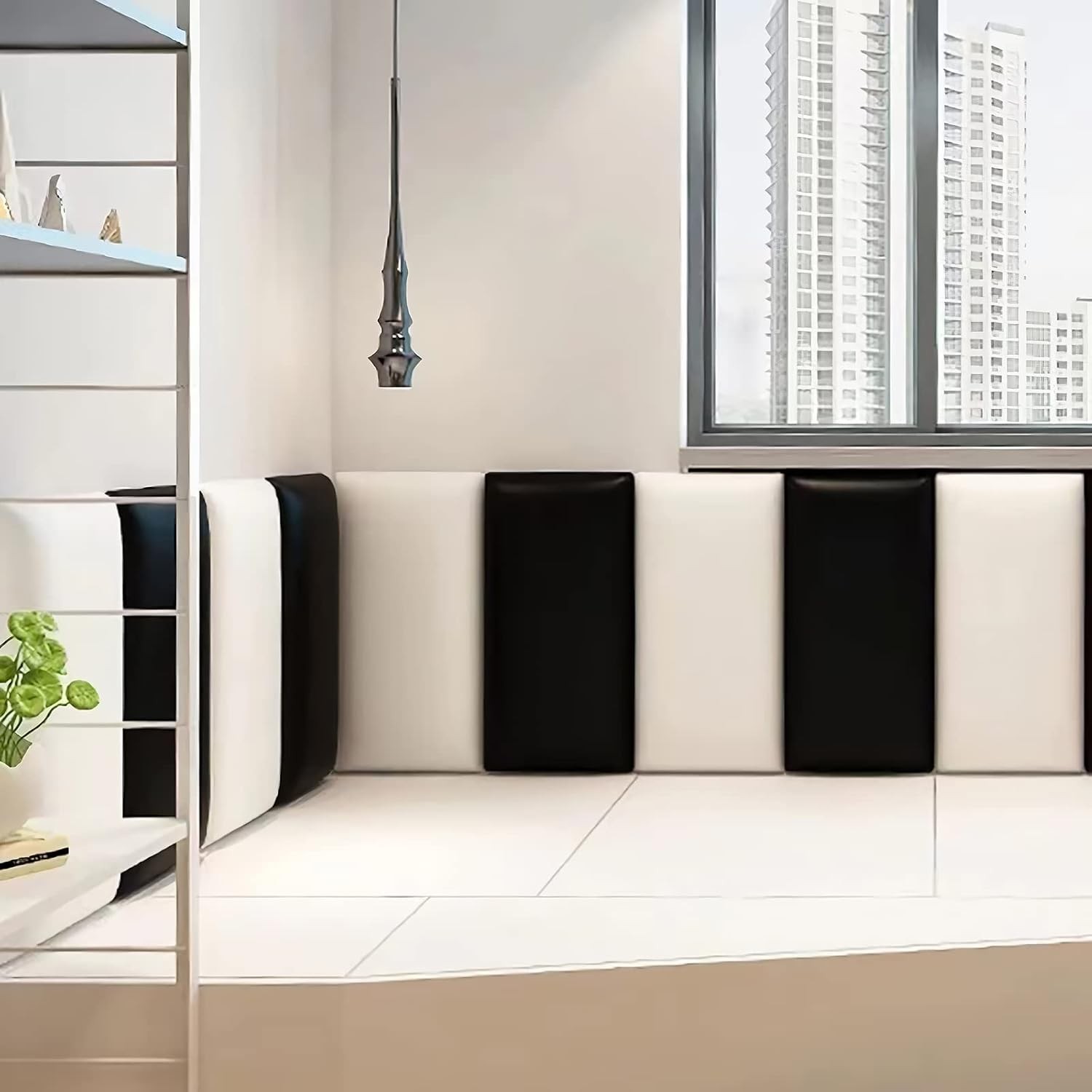 Windplusya 3D Wall Stickers 20x50cm Black 2pk Anti-Collision Padded Panels image 4