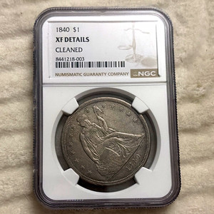 1840 Seated Liberty $1 Silver Dollar No Motto NGC XF Details Cleaned