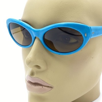 BLUE SUNGLASSES ZENITH VINTAGE ORIGINAL 80 s ITALY OVAL ROUND GLASS solflex