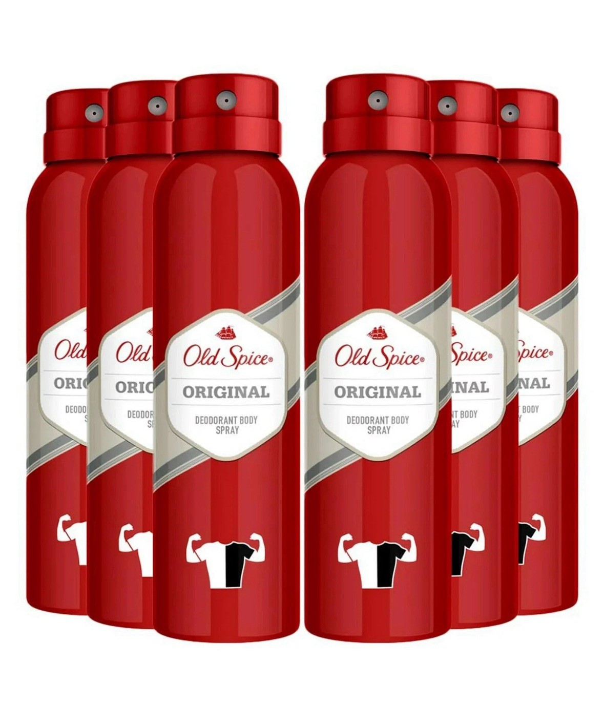 Old Spice Deodorant Body Spray, Original Scent, 150ml. (Pack Of 6)