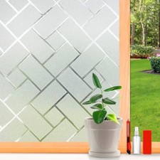 Frosted Glass Window Film Sun Blocking Tint - Static Cling Privacy Home Decor