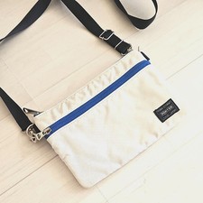 PORTER Sacoche Shoulder Bag White Blue From Japan