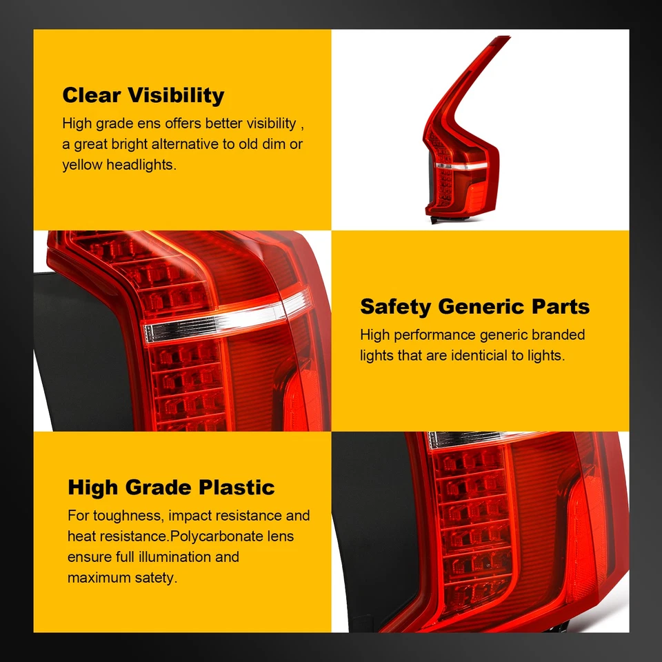 Conjunto de luz trasera LED lateral derecha para Volvo XC90 2016-2024 lámpara de freno roja Foto 4 de 4