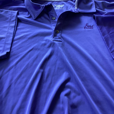 Bermuda Sands Wild Dunes Purple 2XL Men's Short Sleeve Collared Polo Shirt