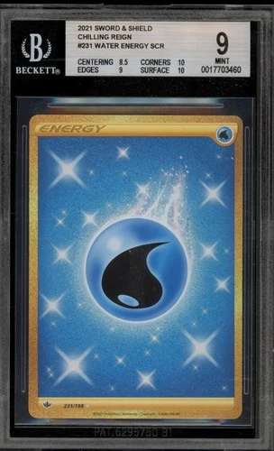 Pokemon Water Energy Chilling Reign Secret Rare #231 BGS 9 Mint