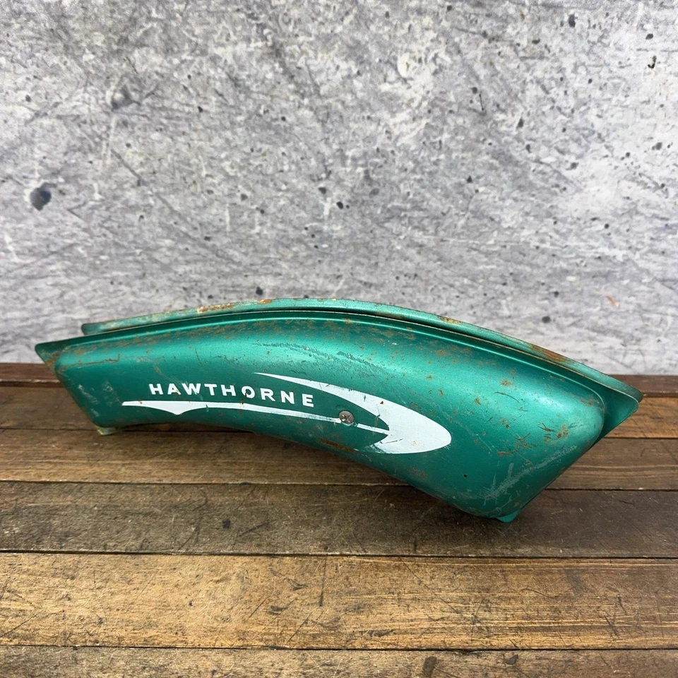 Vintage Hawthorne Horn Tank Green Girls Cruiser Balloon Tire Bicycle Bike Ding - Image 1 of 4