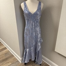 READ Alex Evenings Hydrangea Blue Floral Chiffon Dress Sz 12 Mother Of The Bride