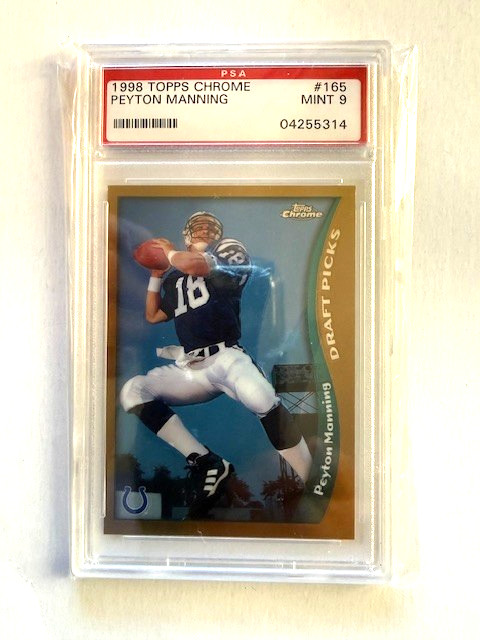 1998 Topps Chrome Drafty Picks #165 Peyton Manning RC Rookie MINT PSA 9