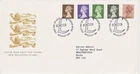 GB Stamps First Day Cover Definitive, Machin five values 13p to 34p SHS 1984