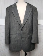 John Alexander Worsted Wool Blazer Mens 40R Hartman Gray Glen Plaid Vintage