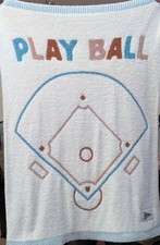 Barefoot Dreams Cozychic " Play Ball" Stroller Blanket-plush