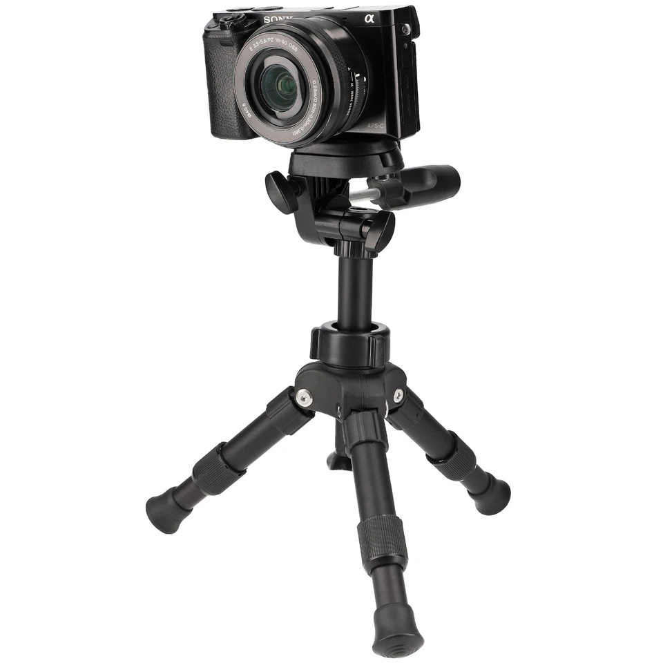 Leichtes Robustes Kamera Stativ mit 3-Wege-Kopf Schnellwechselplatte Wasserwaage - Bild 2 von 4