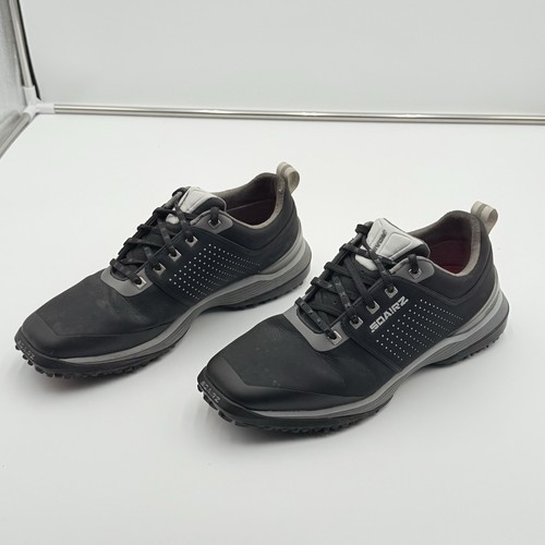 SQAIRZ Arrow Golf Shoes Men’s Size 10 Black Gray Red Spiked Waterproof Preowned - Picture 3 of 12