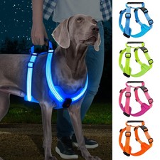 Light Up Dog Harness, Led No Pull Dog Harness with Handle Reflective Glow-in-...
