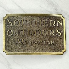 Vintage 1982 Great American Buckle Co Southern Outdoors Magazine Belt Buckle