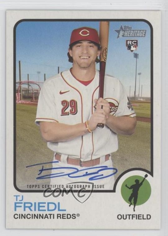 2022 Topps Heritage Real One Auto TJ Friedl #ROA-TF Auto 17ii