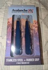 Avalanche Outdoor Supply Co-2 Pack- Tweezer Set Slanted/Pointed Tip-"New" (B136)